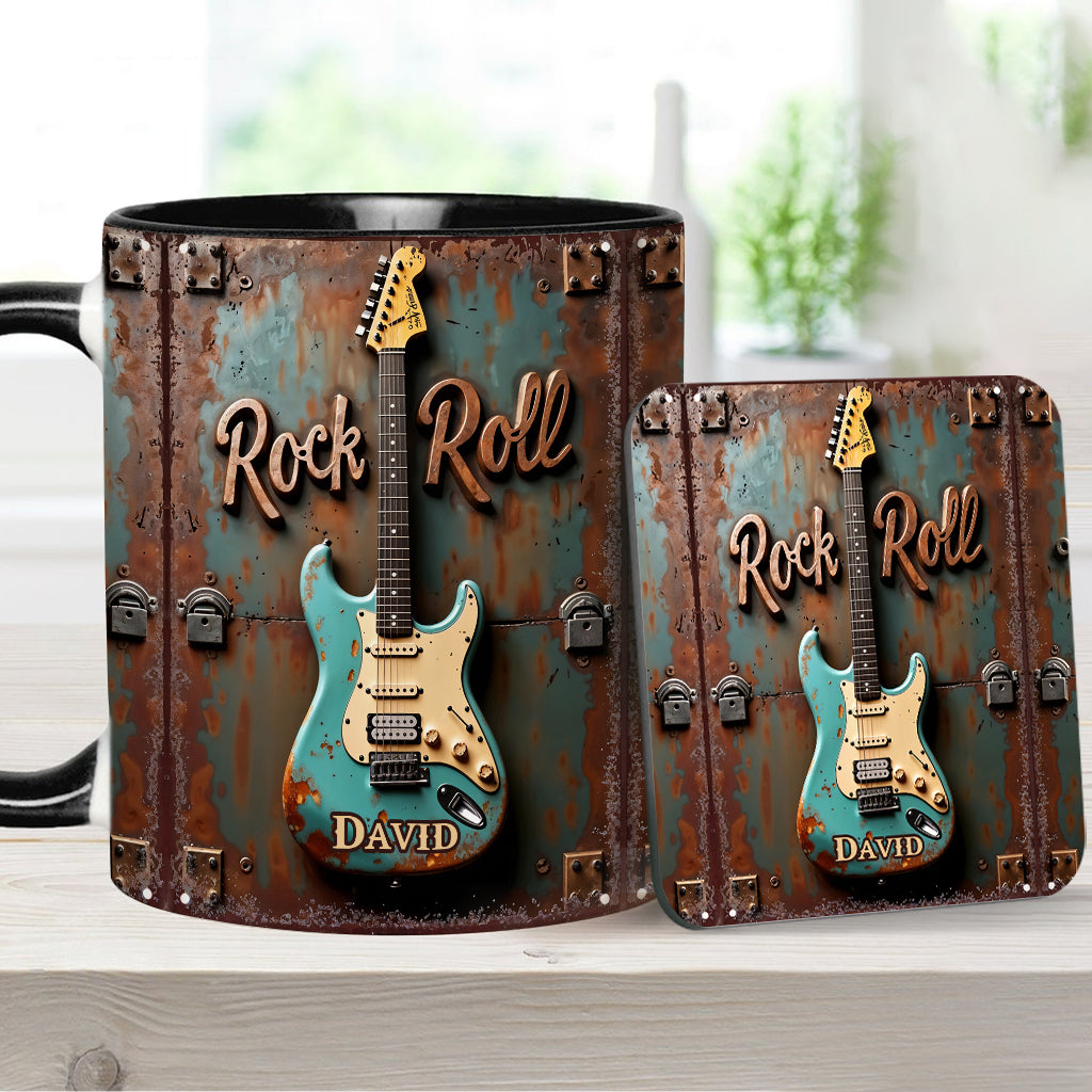 Rock & Roll - Personalized Guitar Accent Mug