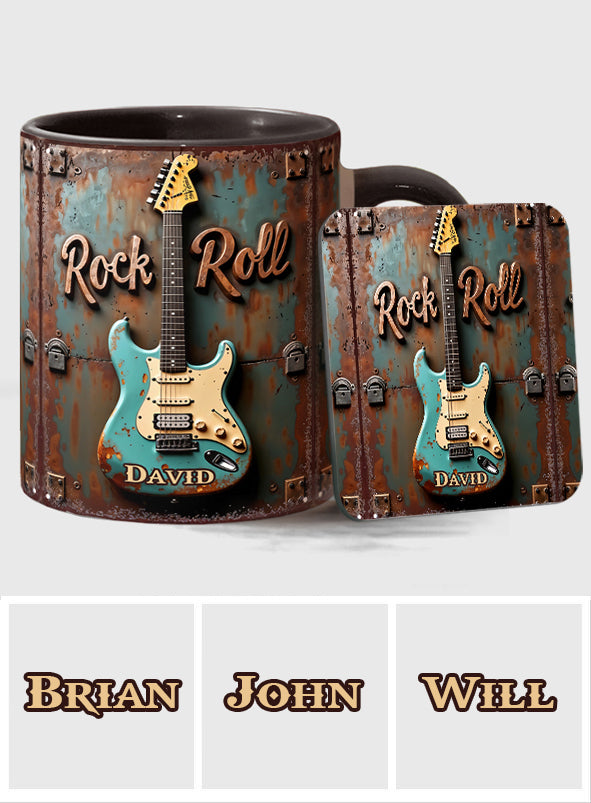 Rock & Roll - Personalized Guitar Accent Mug