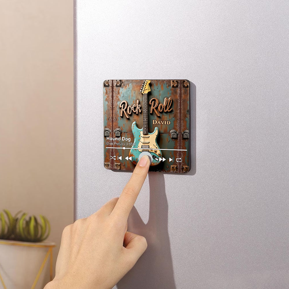 Rock N Roll - Personalized Guitar Music Fridge Magnet