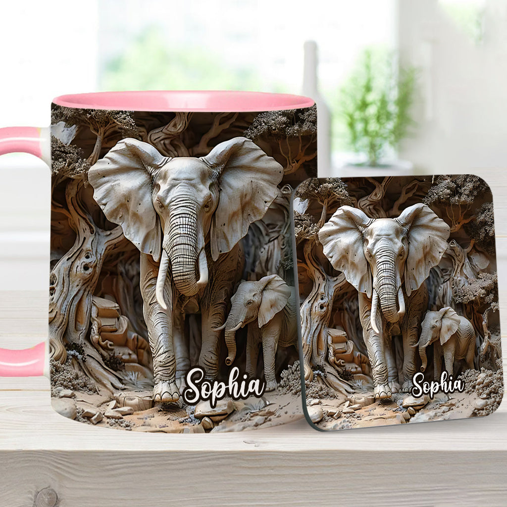 Love Elephant - Personalized Elephant Accent Mug