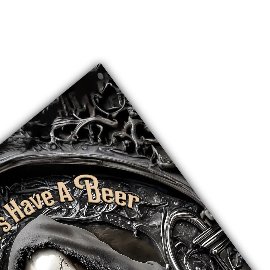 Let's Have A Beer - Personalized Beer Cut Metal Sign