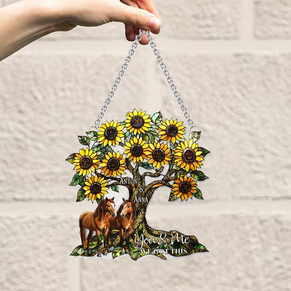 You & Me - Personalized Horse Window Hanging Suncatcher Ornament