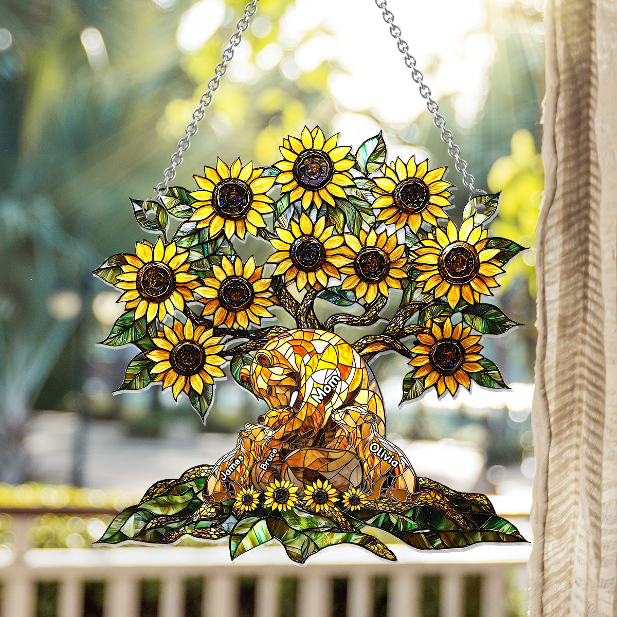 Mama Bär – Personalisierter Mutter-Fensterhänger-Sonnenfänger 