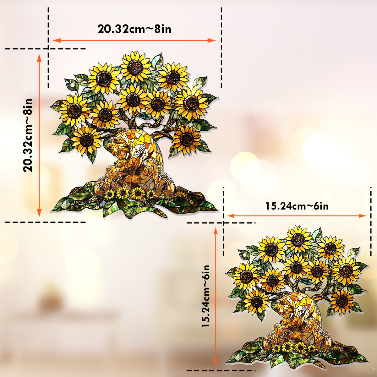 Mama Bär – Personalisierter Mutter-Fensterhänger-Sonnenfänger 