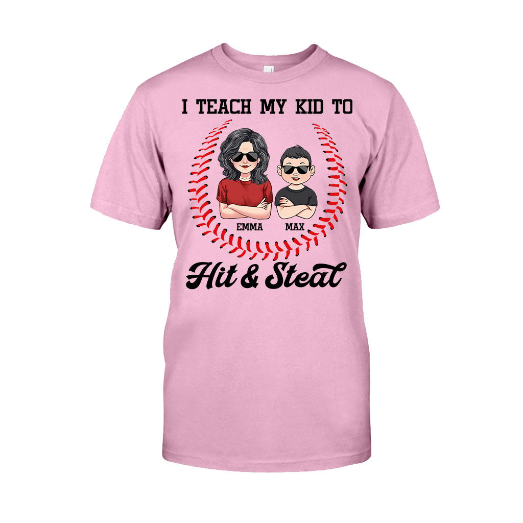 Ich bringe meinem Kind Baseball bei – personalisiertes T-Shirt und Hoodie