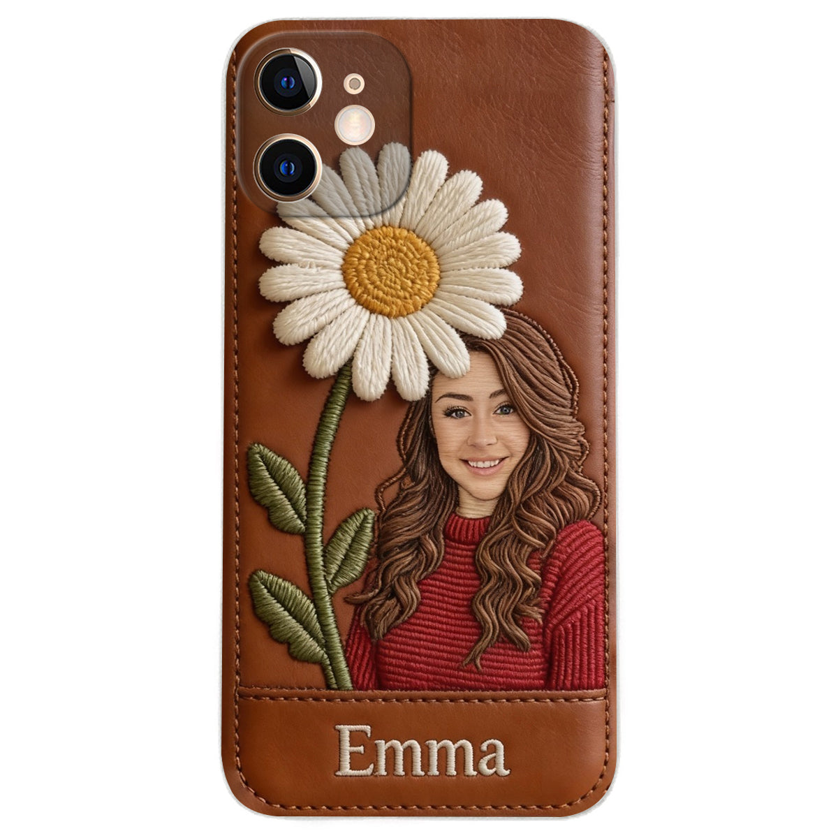 Custom Any Photo Birthmonth Flower - Personalized Self Love Leather Phone Case
