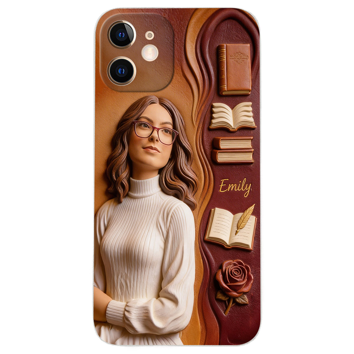 Custom Any Photo Love Books - Personalized Book 3D Embossed Leather Phone Case