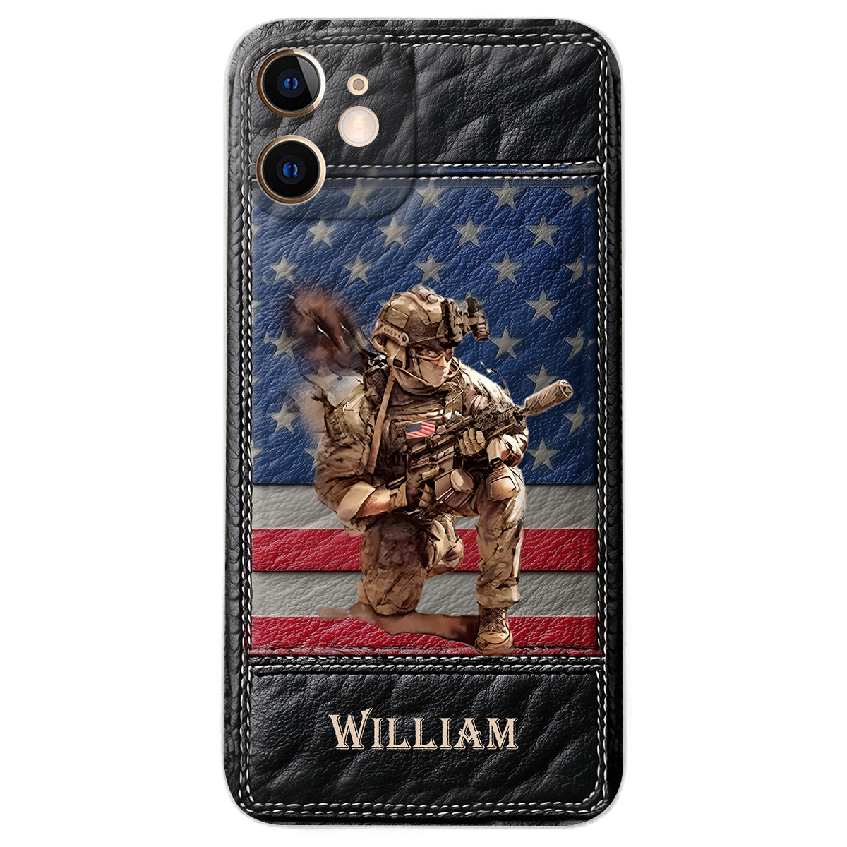 Military Art - Personalized Veteran Leather Phone Case