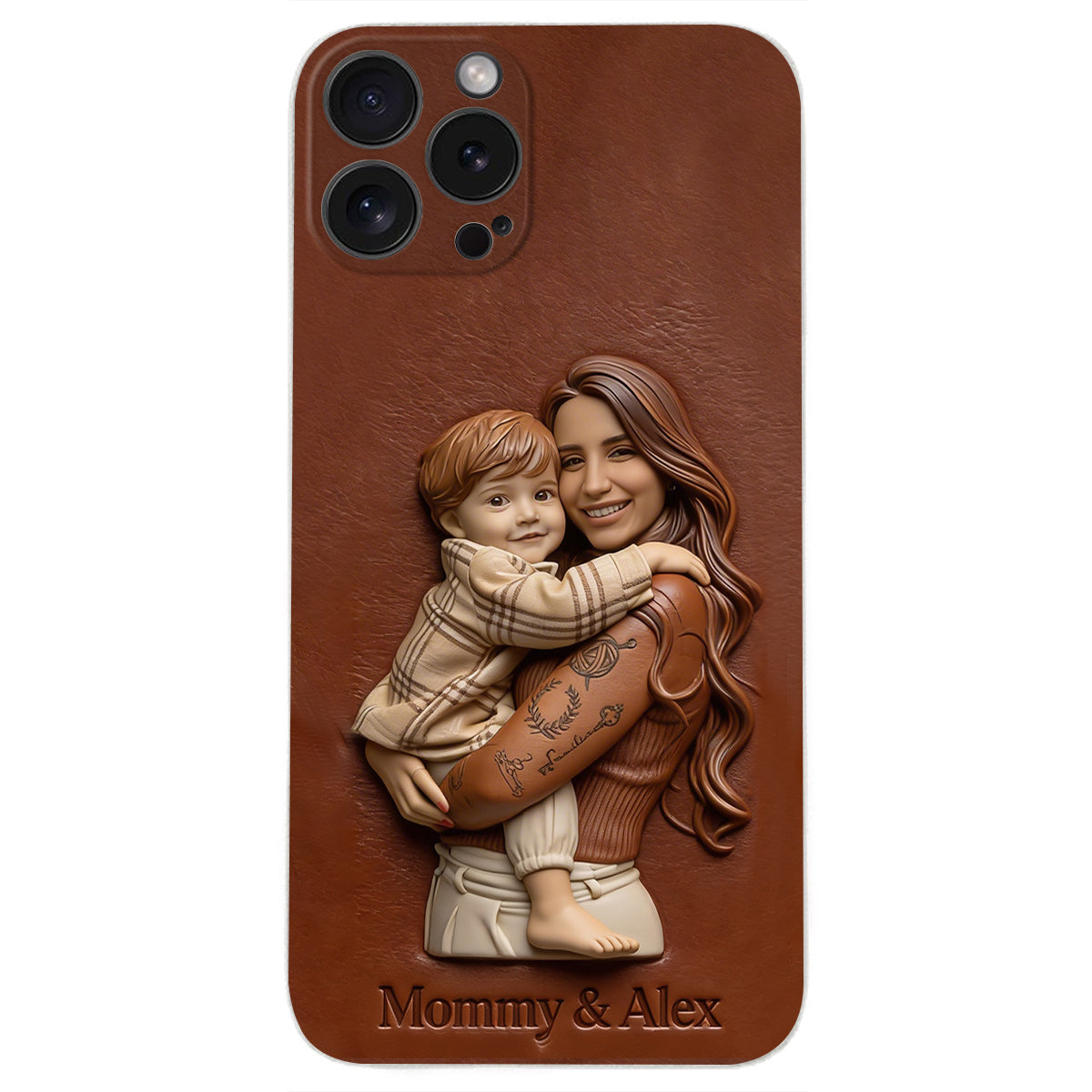 Personalisierte Handyhülle aus Leder mit Foto – Geschenkidee für Mama, Oma