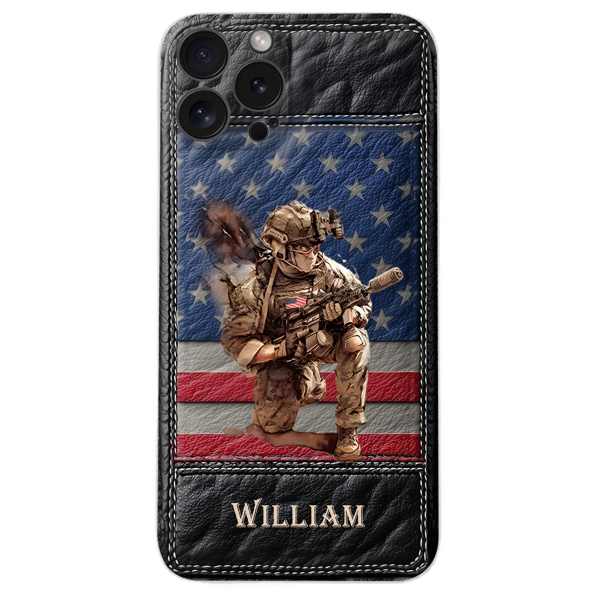 Military Art - Personalized Veteran Leather Phone Case