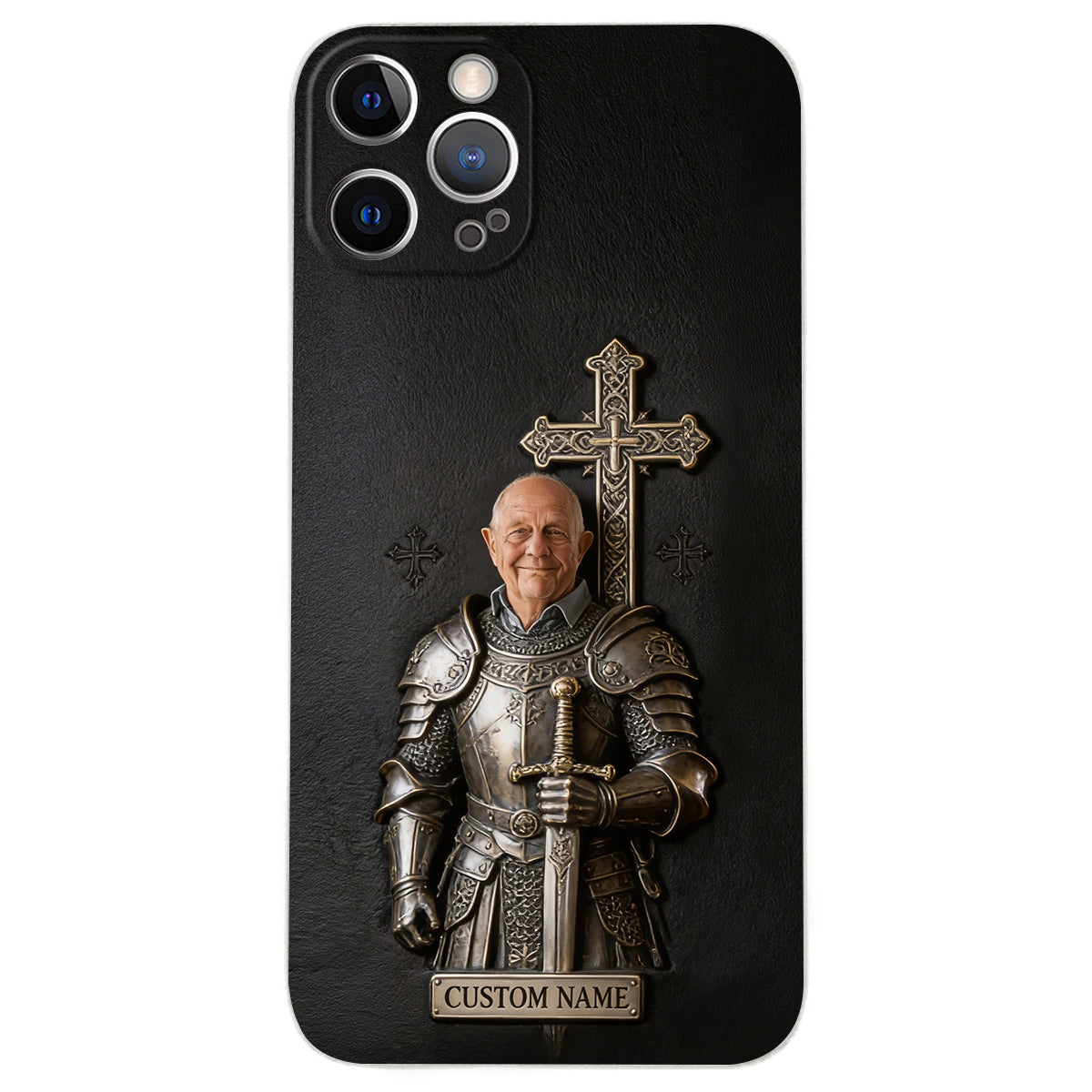 Knight Of God - Personalized Christian Leather Phone Case