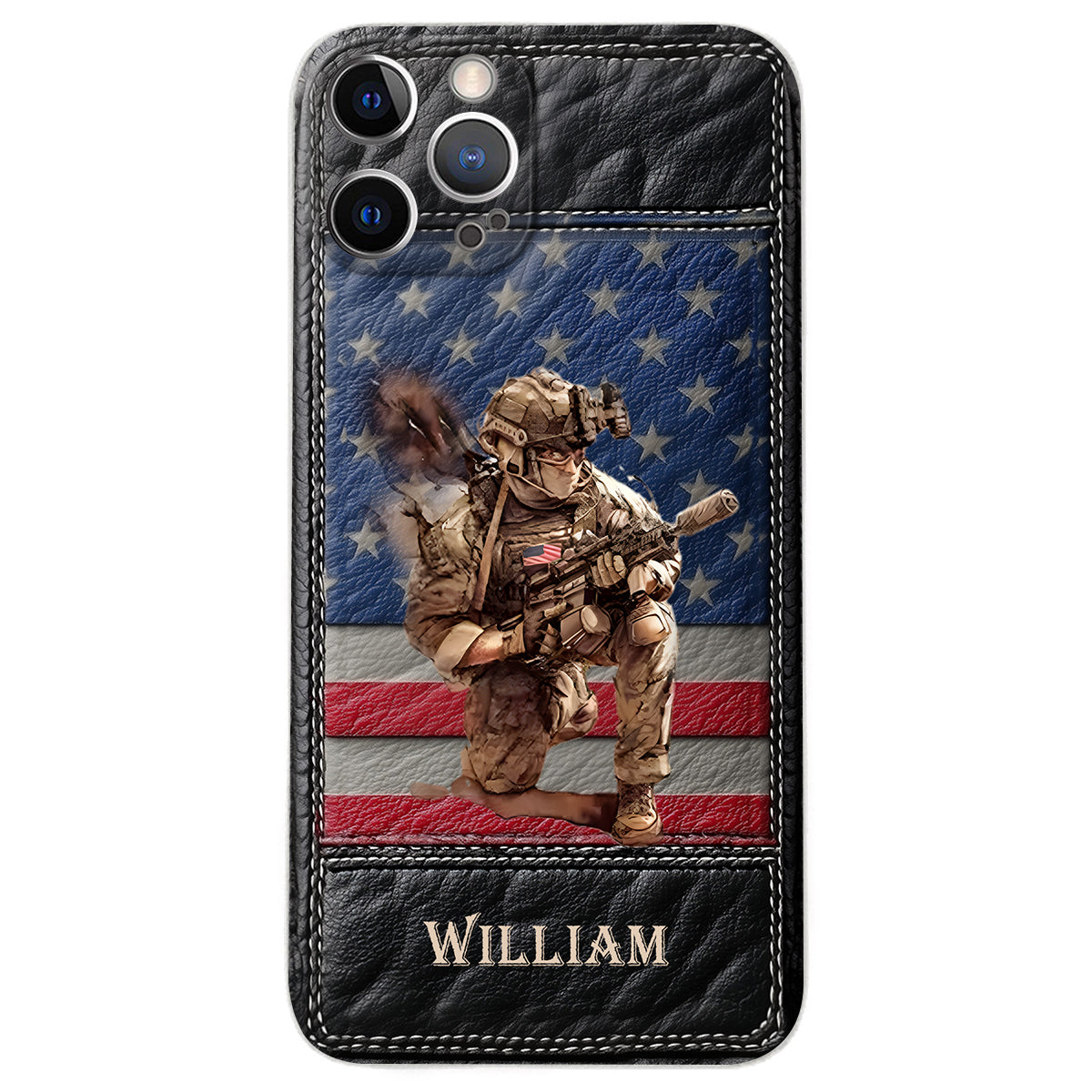 Military Art - Personalized Veteran Leather Phone Case