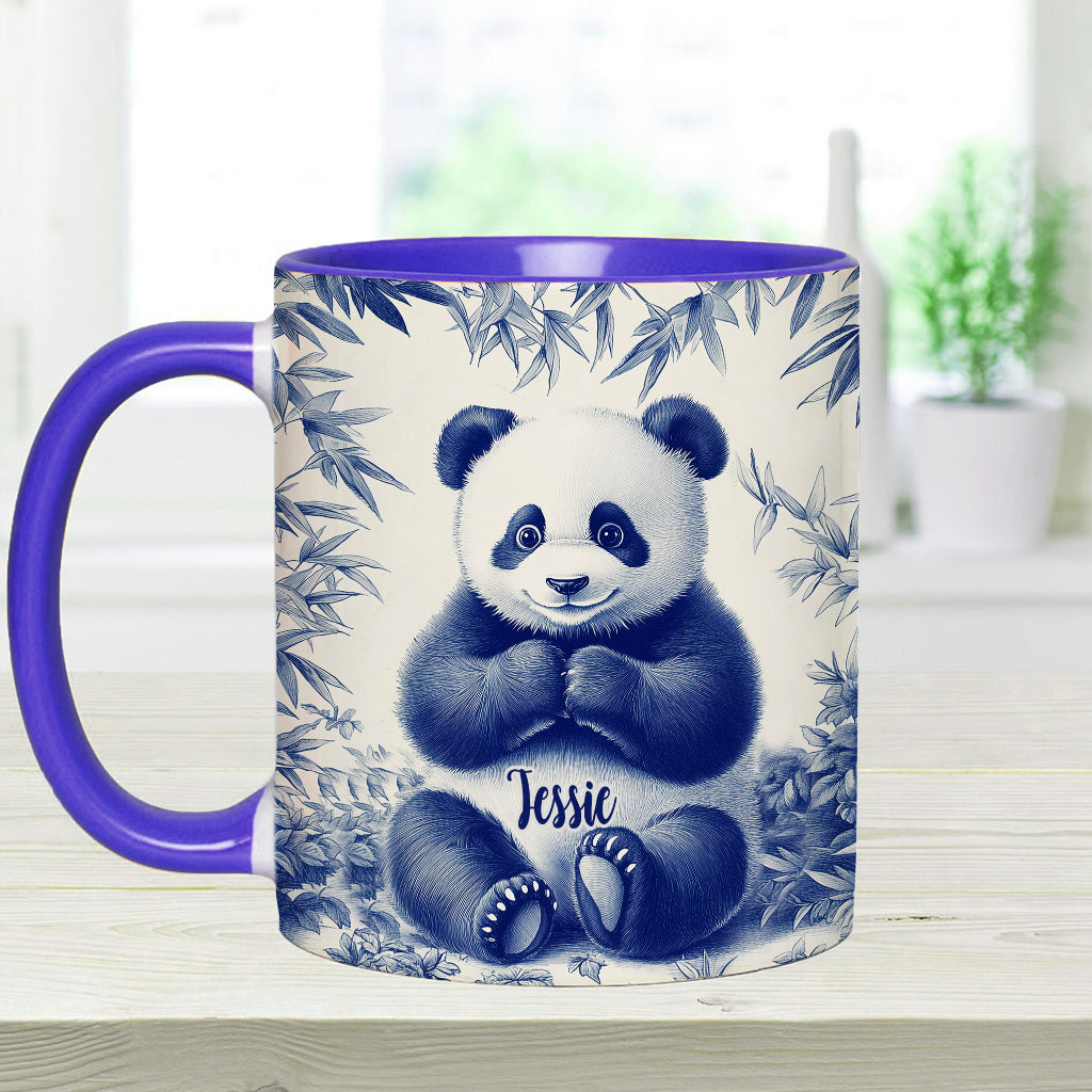 Niedlicher Toile de Jouy Baby Panda – Tasse mit personalisiertem Akzent