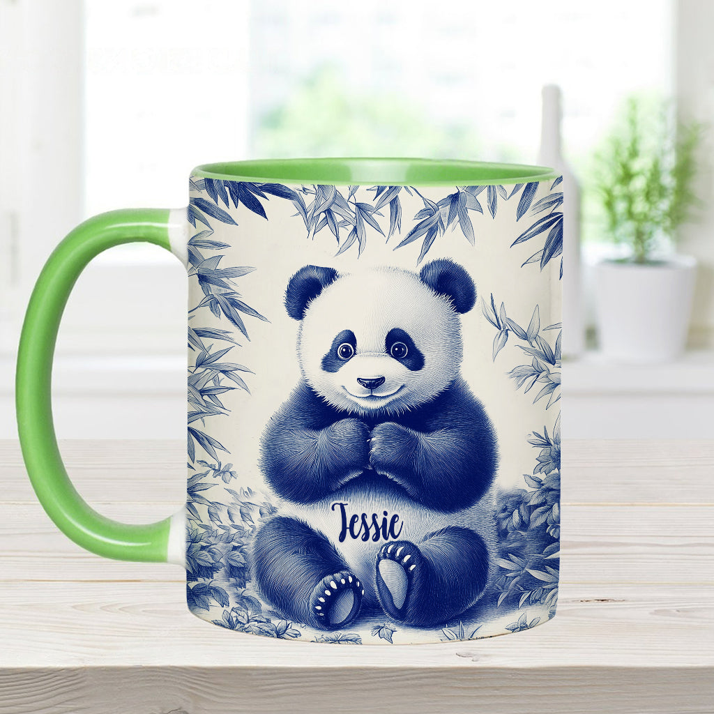Niedlicher Toile de Jouy Baby Panda – Tasse mit personalisiertem Akzent