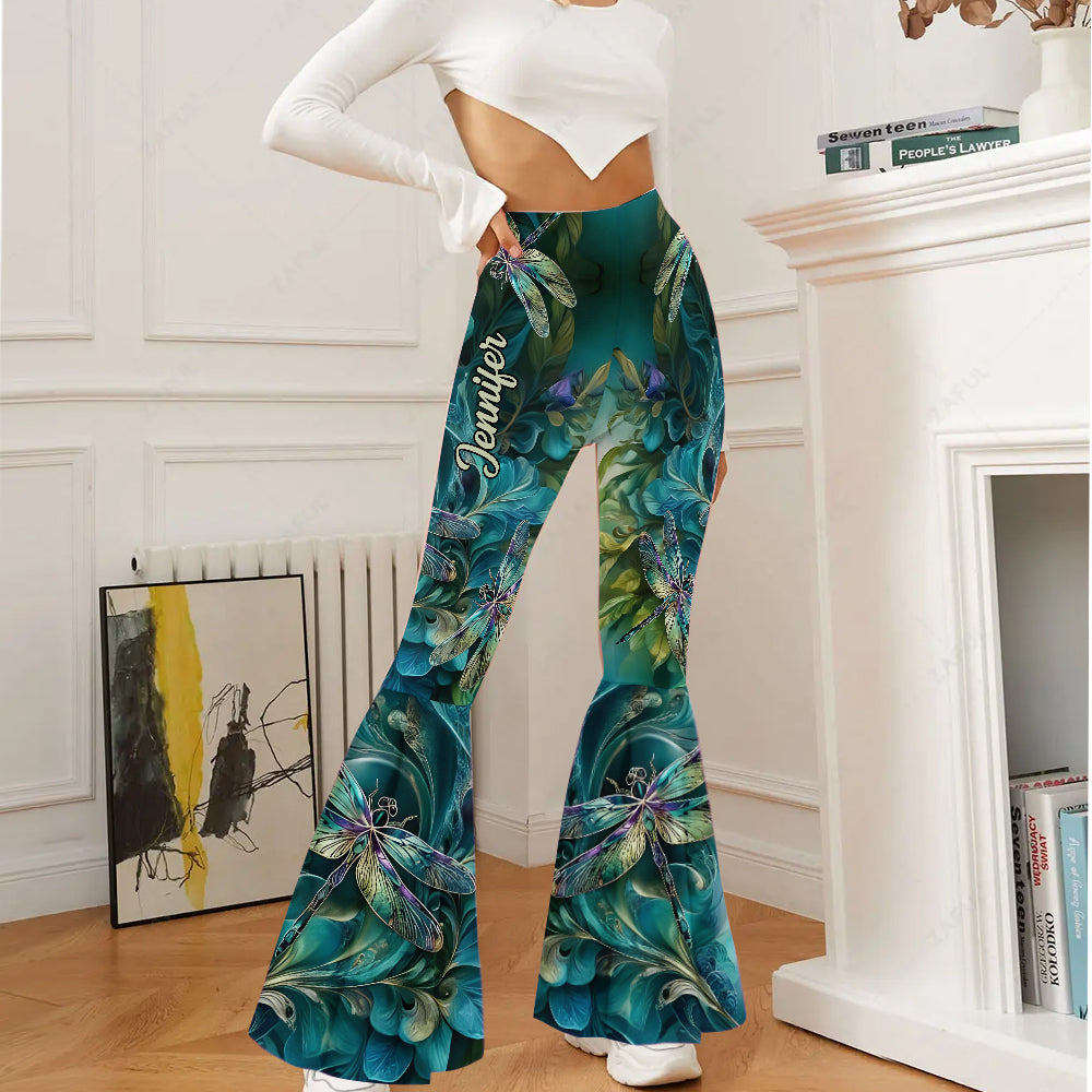 Stunning Dragonfly - Personalized Dragonfly Flare Leggings