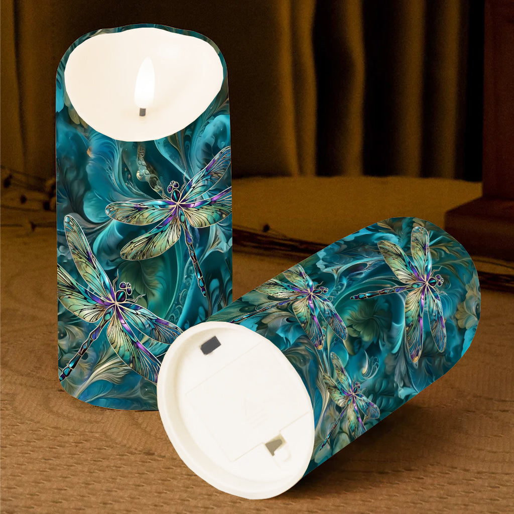 Verträumte Libelle – Personalisierte Libellen-LED-Kerze