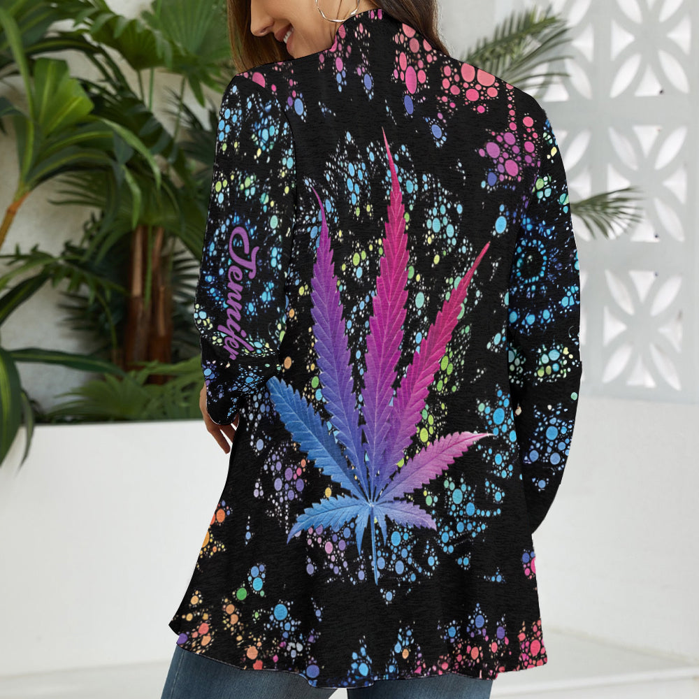 Stoner Chick – Personalisierter Weed-Cardigan