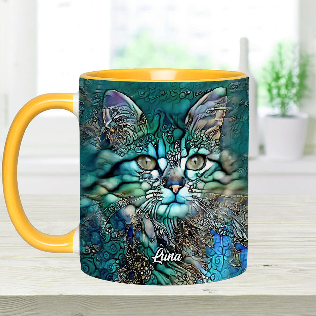 Beautiful Cat - Personalized Cat Accent Mug