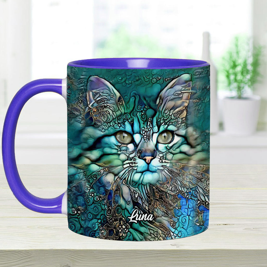 Beautiful Cat - Personalized Cat Accent Mug