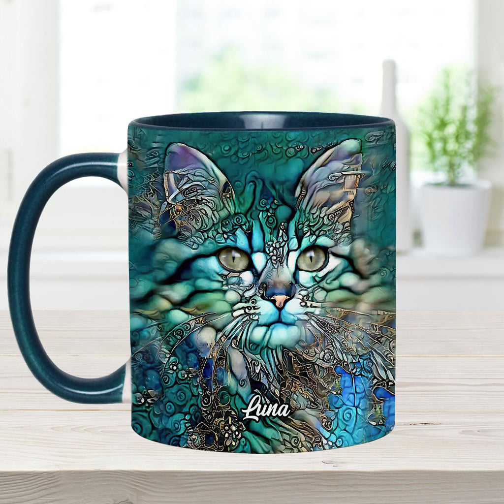 Beautiful Cat - Personalized Cat Accent Mug
