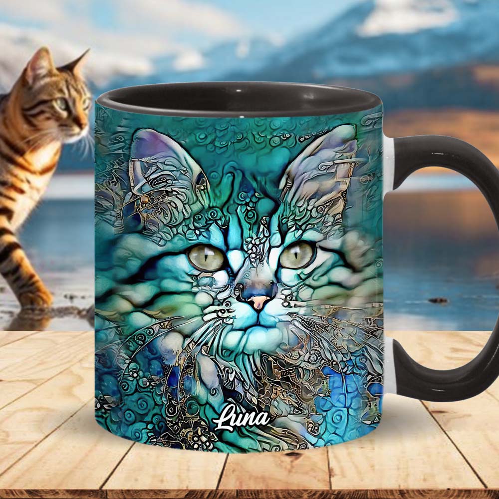 Beautiful Cat - Personalized Cat Accent Mug