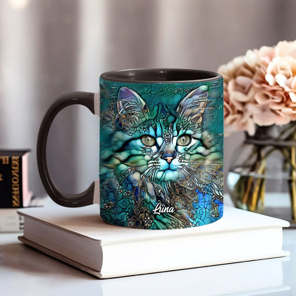 Beautiful Cat - Personalized Cat Accent Mug