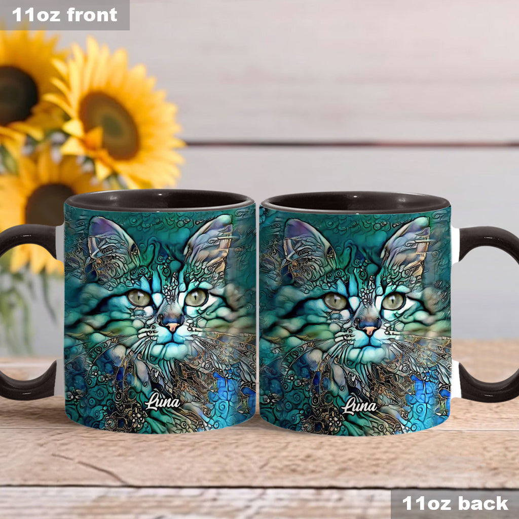 Beautiful Cat - Personalized Cat Accent Mug