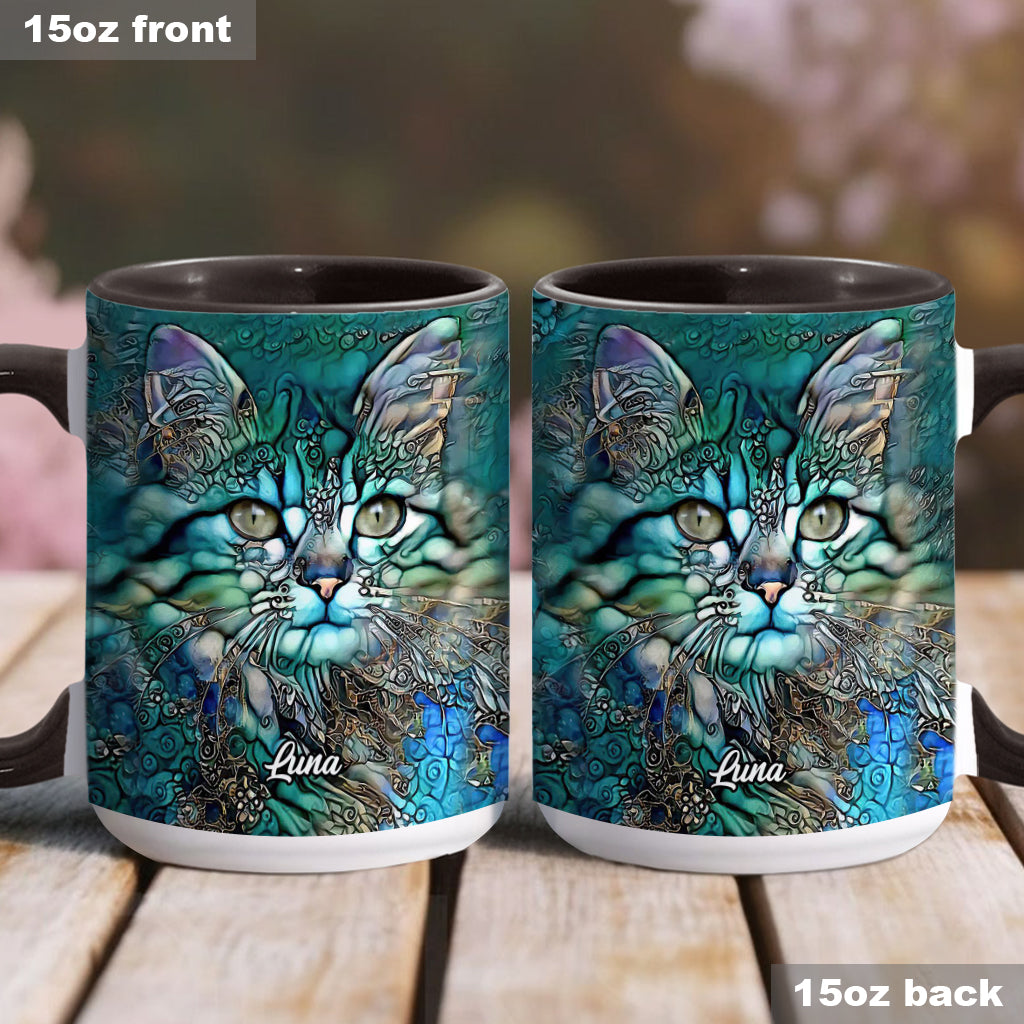 Beautiful Cat - Personalized Cat Accent Mug