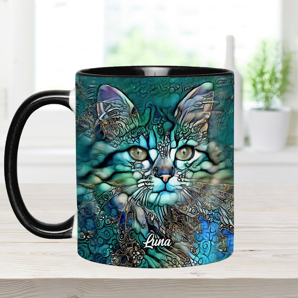 Beautiful Cat - Personalized Cat Accent Mug