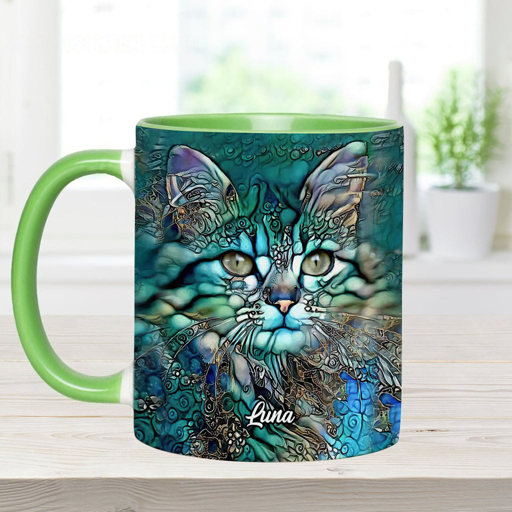 Beautiful Cat - Personalized Cat Accent Mug