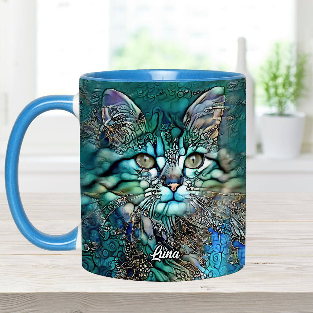 Beautiful Cat - Personalized Cat Accent Mug