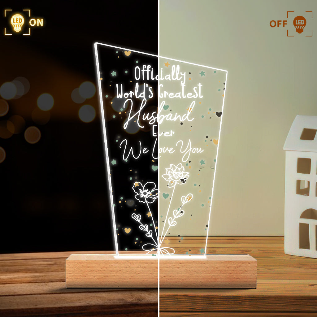 Offiziell die beste Mama der Welt – Geschenk für Mama, Opa, Ehemann, Ehefrau, Oma, Papa – Personalisierte, geformte Leuchtplatte