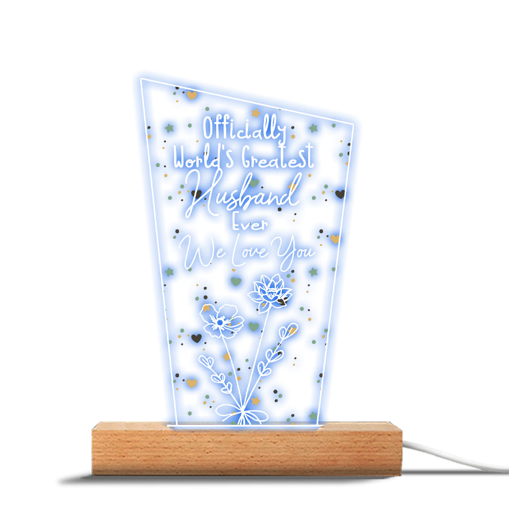 Offiziell die beste Mama der Welt – Geschenk für Mama, Opa, Ehemann, Ehefrau, Oma, Papa – Personalisierte, geformte Leuchtplatte