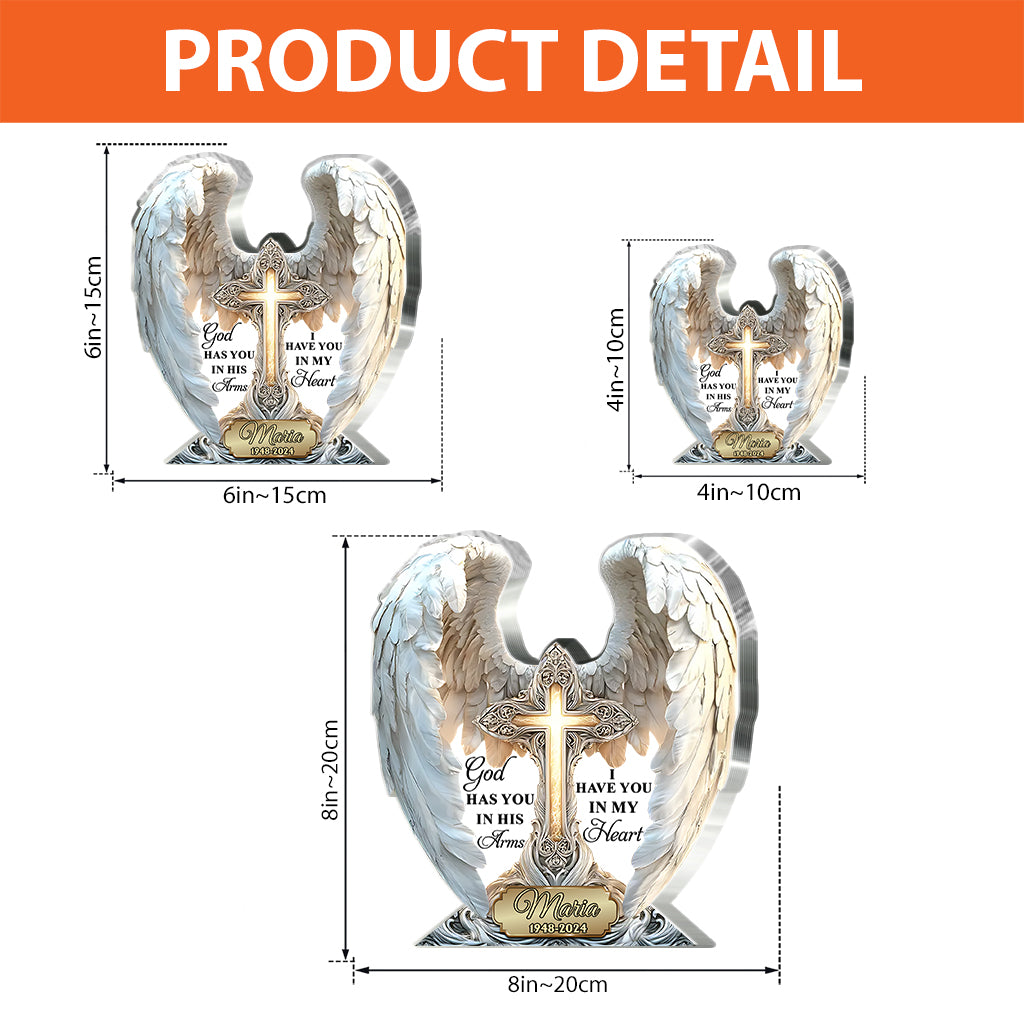 I Have You In My Heart - Personalized Memorial Custom Shaped Acrylic Plaque