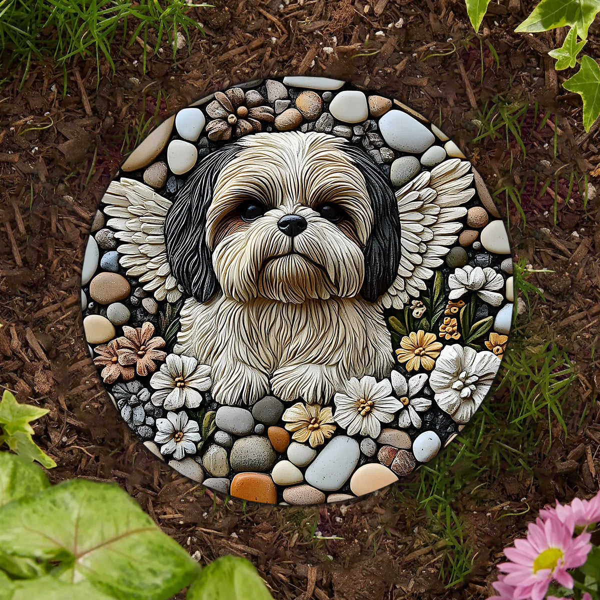 Forever In Our Heart - Personalized Dog Round Shaped Stone