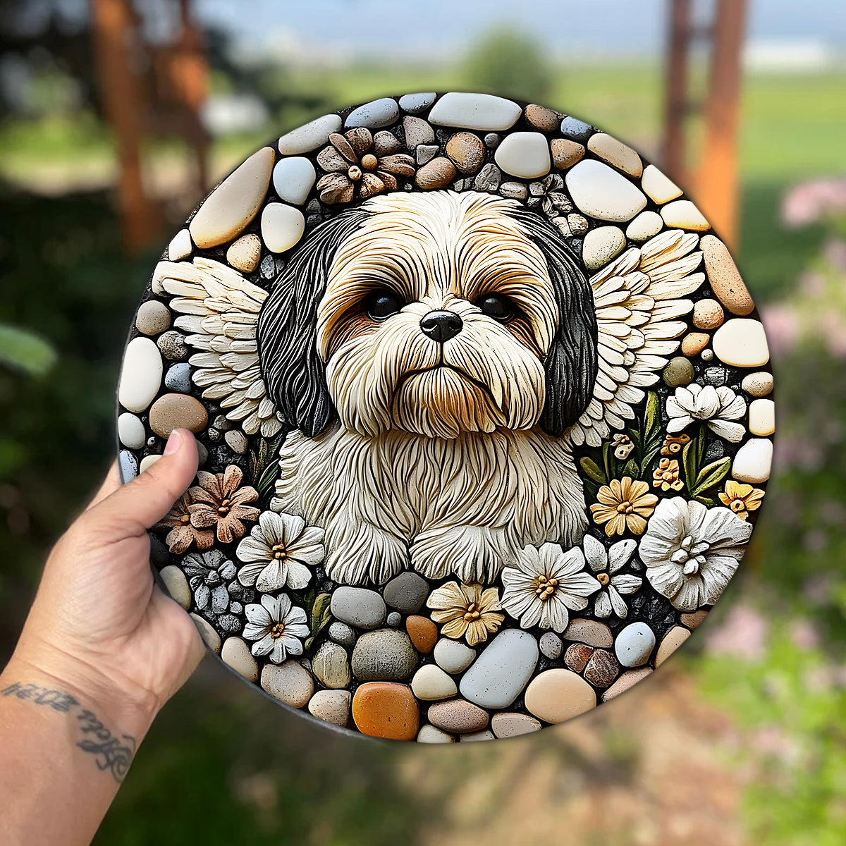 Forever In Our Heart - Personalized Dog Round Shaped Stone