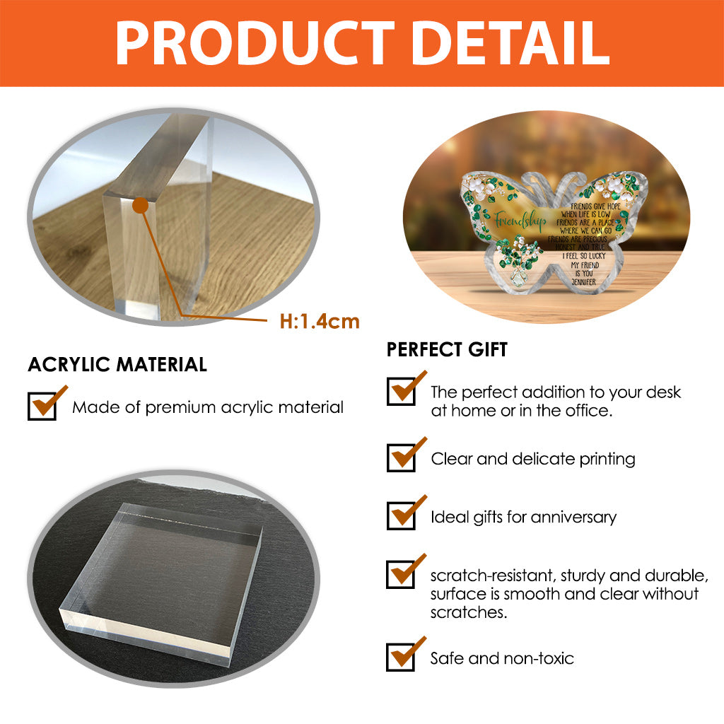 Meine Freundin bist du – Personalisierte Acrylplakette in individueller Form