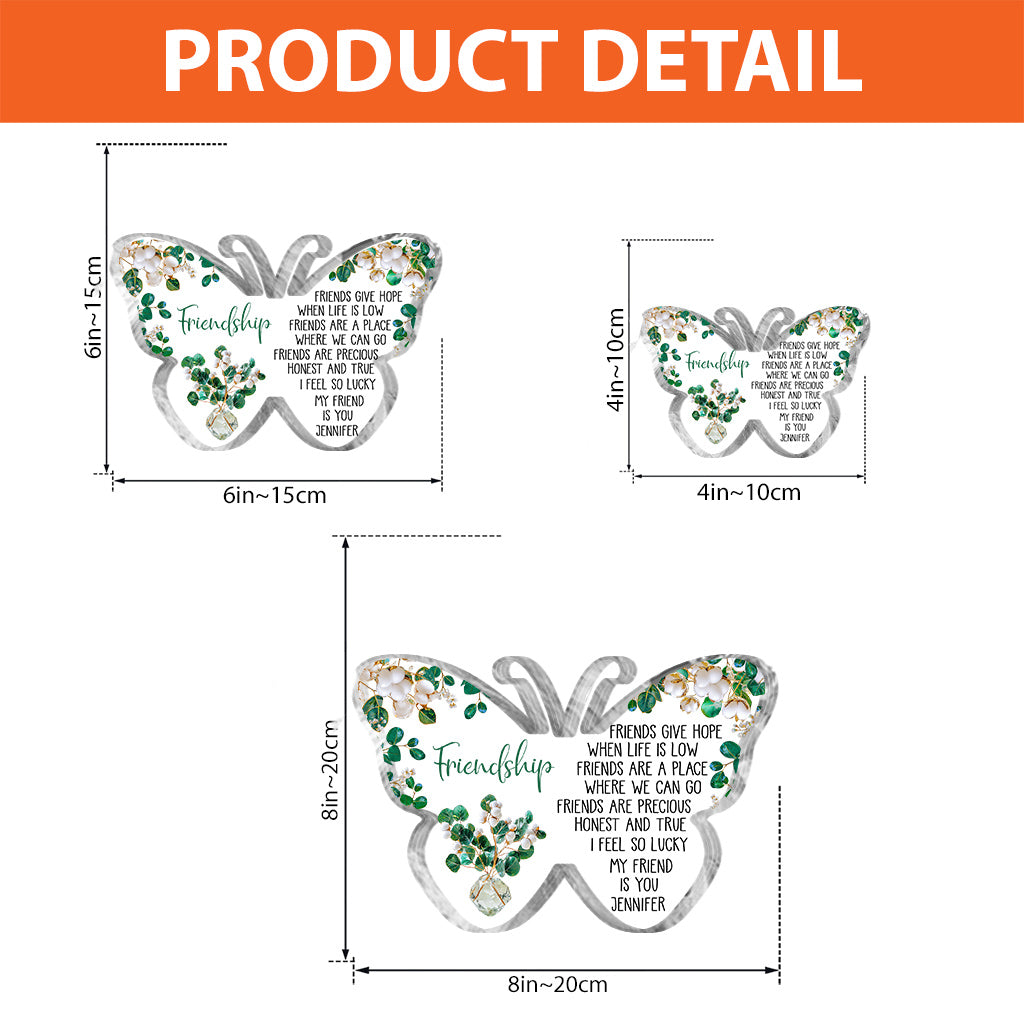 Meine Freundin bist du – Personalisierte Acrylplakette in individueller Form