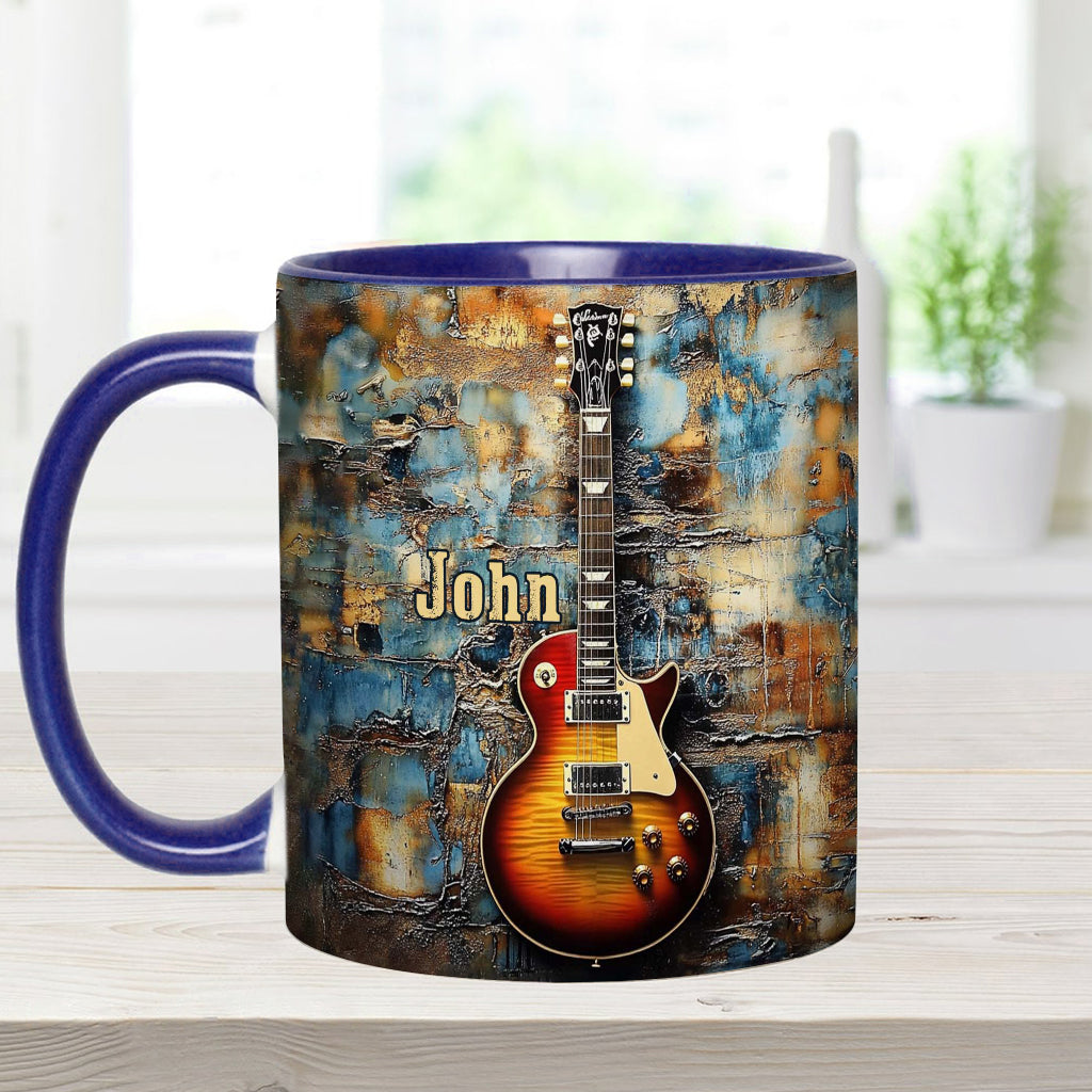 Vintage-E-Gitarre – personalisierte Tasse mit Gitarrenmotiv