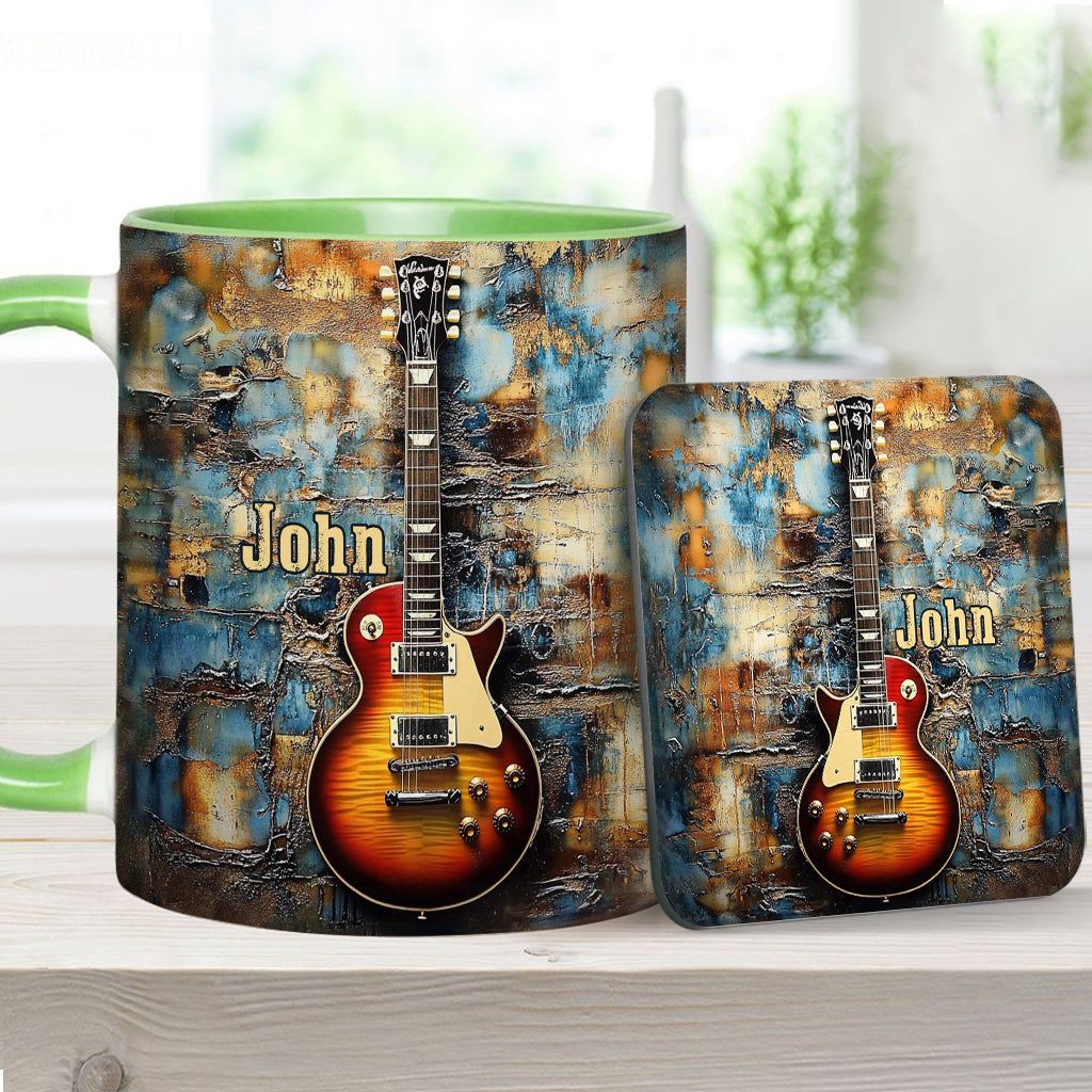 Vintage-E-Gitarre – personalisierte Tasse mit Gitarrenmotiv