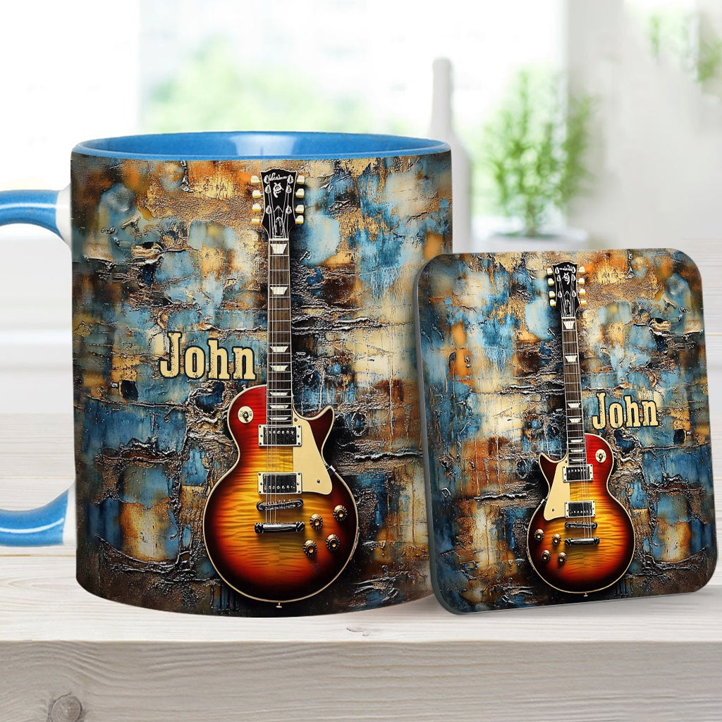Vintage-E-Gitarre – personalisierte Tasse mit Gitarrenmotiv