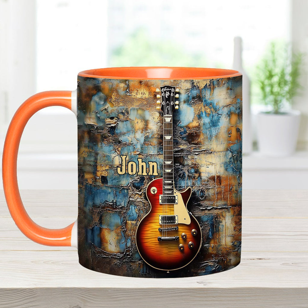 Vintage-E-Gitarre – personalisierte Tasse mit Gitarrenmotiv