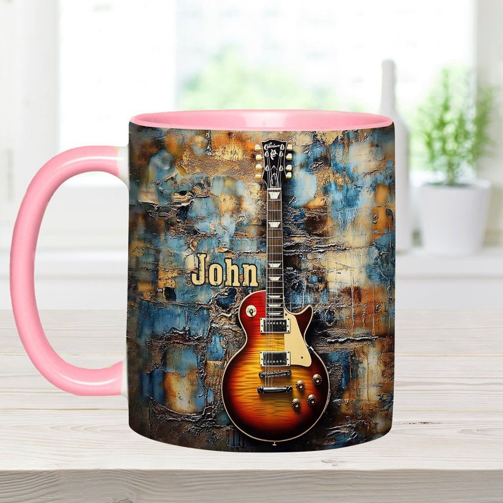 Vintage-E-Gitarre – personalisierte Tasse mit Gitarrenmotiv