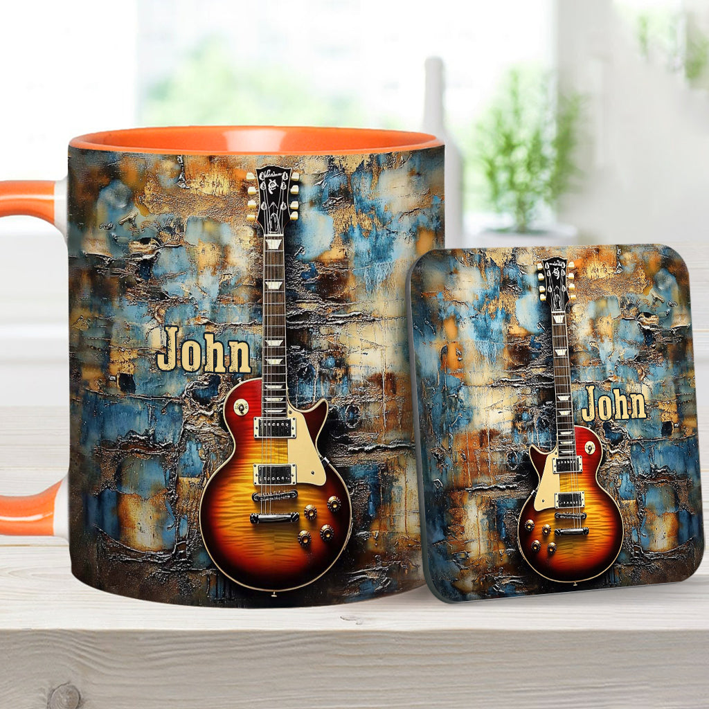 Vintage-E-Gitarre – personalisierte Tasse mit Gitarrenmotiv