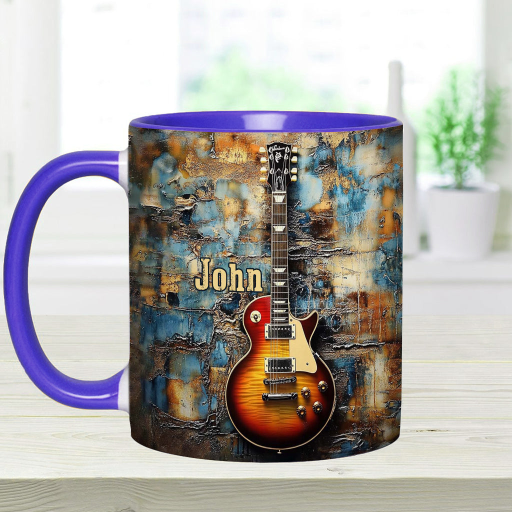 Vintage-E-Gitarre – personalisierte Tasse mit Gitarrenmotiv