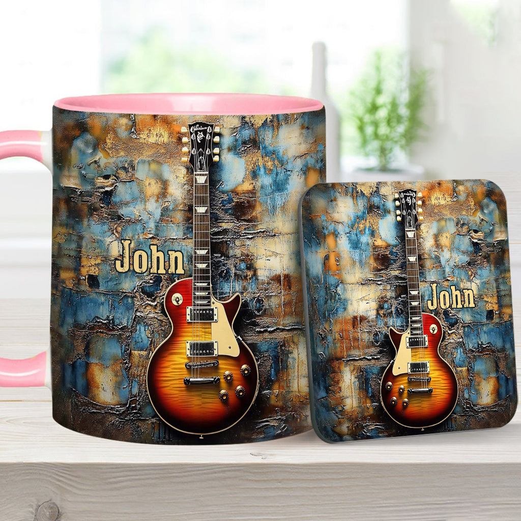 Vintage-E-Gitarre – personalisierte Tasse mit Gitarrenmotiv