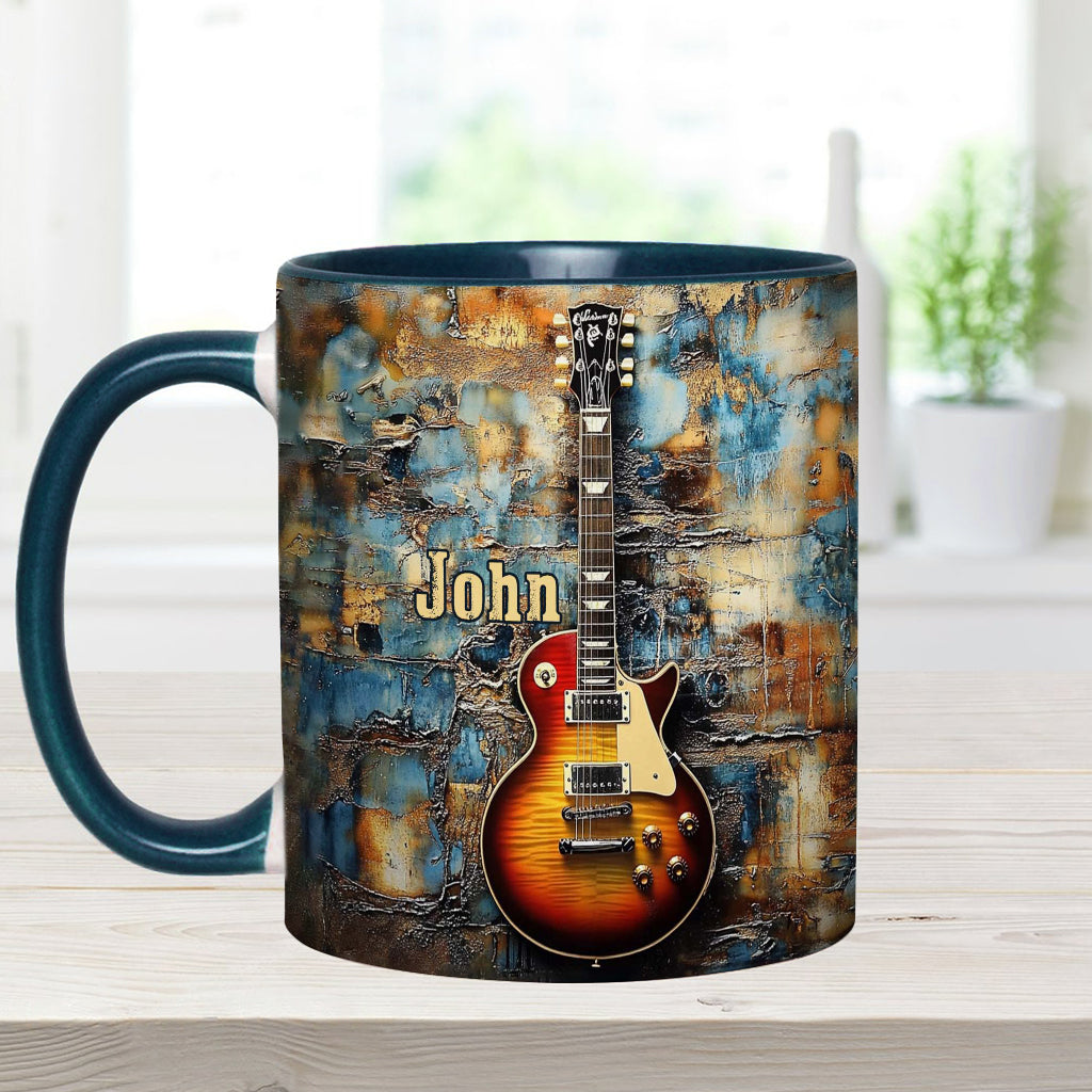 Vintage-E-Gitarre – personalisierte Tasse mit Gitarrenmotiv