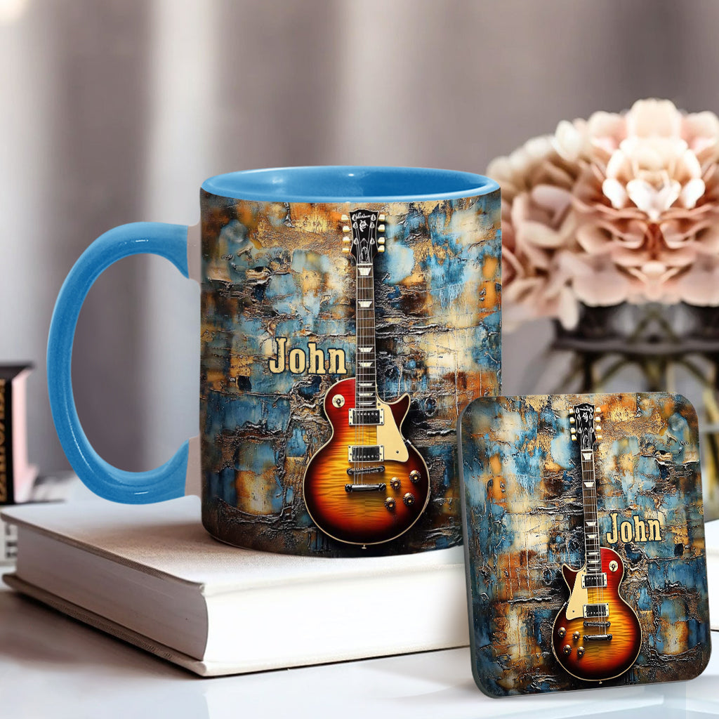 Vintage-E-Gitarre – personalisierte Tasse mit Gitarrenmotiv
