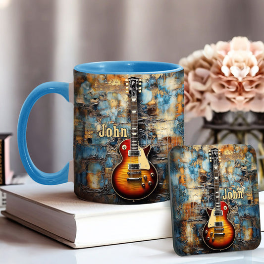 Vintage-E-Gitarre – personalisierte Tasse mit Gitarrenmotiv