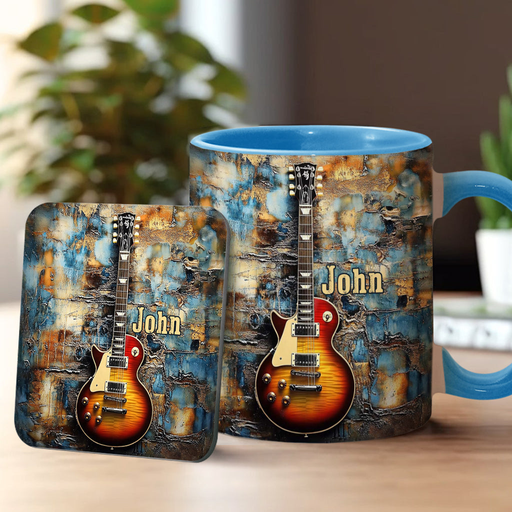 Vintage-E-Gitarre – personalisierte Tasse mit Gitarrenmotiv